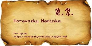 Moravszky Nadinka névjegykártya